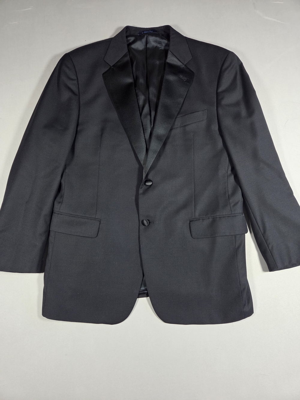Joseph Abboud Mens Black Satin Tuxedo Lapel Blazer Size 42R